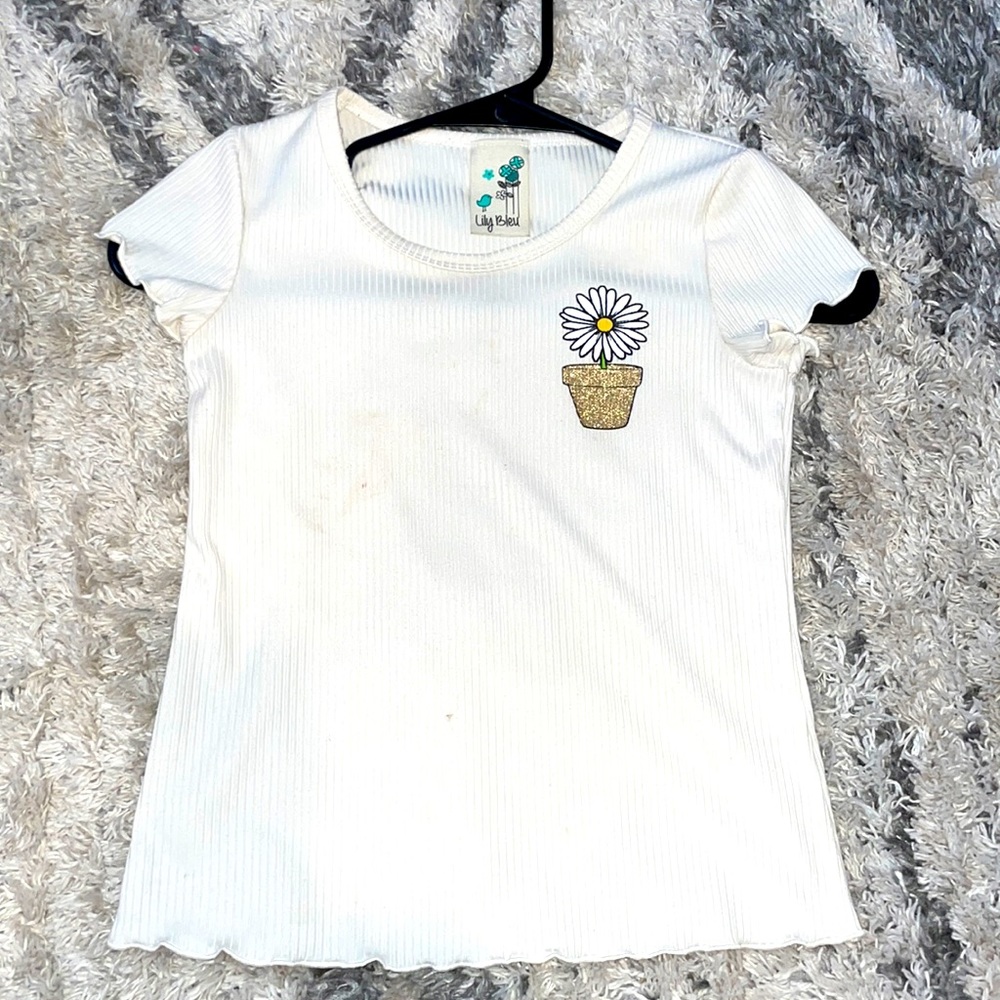white flower shirt